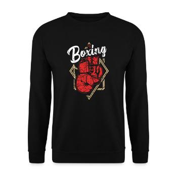 Boxer Boxen Boxkampf Boxing - Unisex Pullover - Schwarz - Vorne - Alina (178cm) & Michal (187cm)