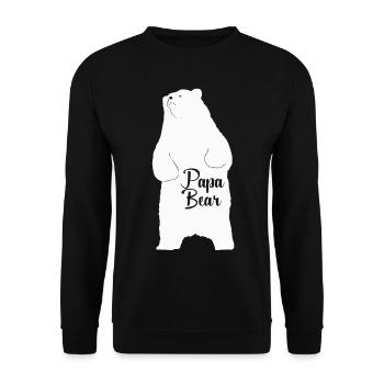 Papa Bär Vater Eisbär Geschenk - Unisex Pullover - Schwarz - Vorne - Alina (178cm) & Michal (187cm)
