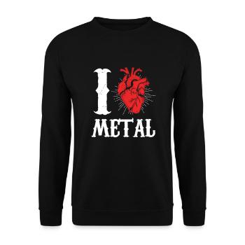 J'aime la musique en métal - Sweat-shirt Unisexe - noir - Devant - Alina (178cm) & Michal (187cm)