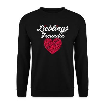 Petite amie préférée - Sweat-shirt Unisexe - noir - Devant - Alina (178cm) & Michal (187cm)