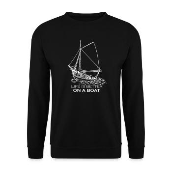 Navigation Voile - Sweat-shirt Unisexe - noir - Devant - Alina (178cm) & Michal (187cm)