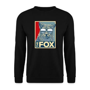 Fuchs Tiere Tier Cool WildnisComic Geschenk - Unisex Pullover - Schwarz - Vorne - Alina (178cm) & Michal (187cm)