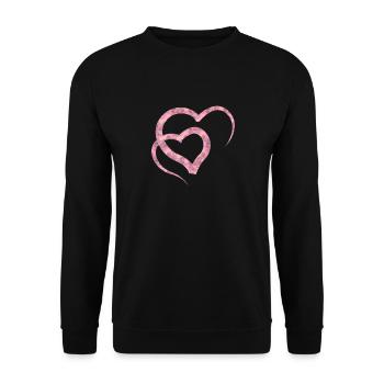 Diamond heart pink - Unisex Sweatshirt - black - Front - Alina (178cm) & Michal (187cm)