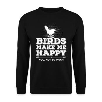 Oiseaux moineau - Sweat-shirt Unisexe - noir - Devant - Alina (178cm) & Michal (187cm)