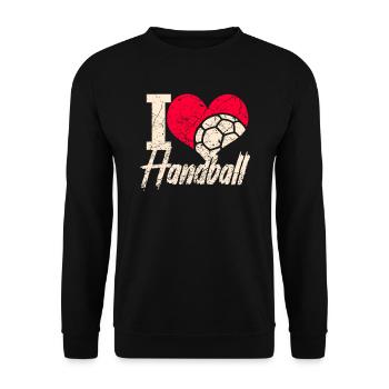 Handball Ballsport Liebe - Unisex Pullover - Schwarz - Vorne - Alina (178cm) & Michal (187cm)