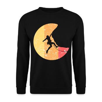 Climbing mountaineering peaks - Unisex Sweatshirt - black - Front - Alina (178cm) & Michal (187cm)