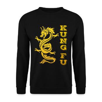 Kung Fu Dragon - Sweat-shirt Unisexe - noir - Devant - Alina (178cm) & Michal (187cm)