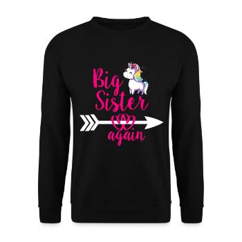 Big sister siblings birth unicorn - Unisex Sweatshirt - black - Front - Alina (178cm) & Michal (187cm)