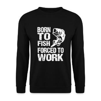 Fischer Fischen Angeln Fisch Retro - Unisex Pullover - Schwarz - Vorne - Alina (178cm) & Michal (187cm)