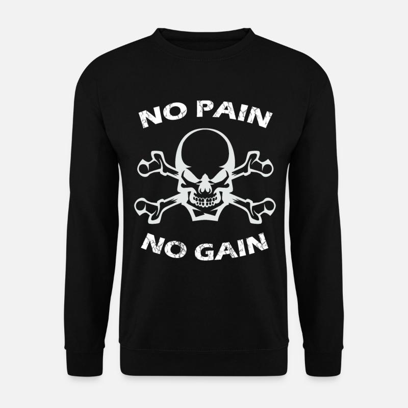 NO PAIN NO GAIN Bodybuilder - Unisex Pullover - Schwarz