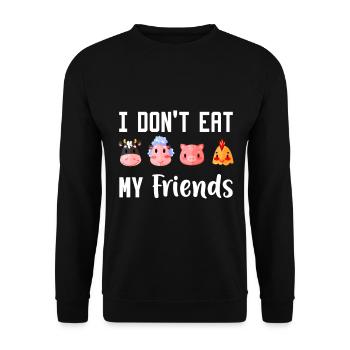 Vegan Vegan Vegan Vegetarian Eating Healthy - Unisex Sweatshirt - black - Front - Alina (178cm) & Michal (187cm)