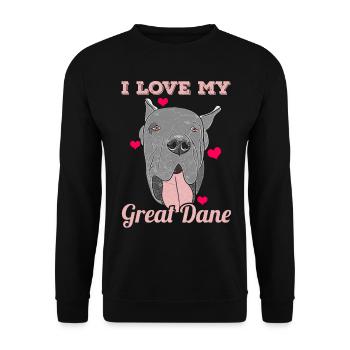Great Dane Dog Great Dane - Unisex Sweatshirt - black - Front - Alina (178cm) & Michal (187cm)