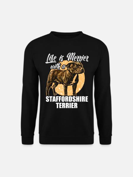 Staffordshire Terrier Hund Welpe - Unisex Pullover - Schwarz