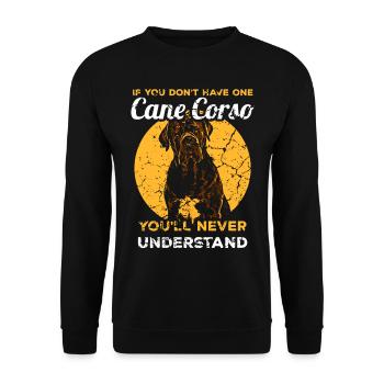 Cane Corso dog puppy - Unisex Sweatshirt - black - Front - Alina (178cm) & Michal (187cm)