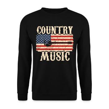 Guitare country - Sweat-shirt Unisexe - noir - Devant - Alina (178cm) & Michal (187cm)