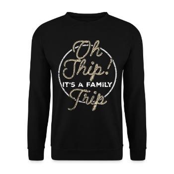 Schifffahrt Segeln Boot Familie Ausflug - Unisex Pullover - Schwarz - Vorne - Alina (178cm) & Michal (187cm)