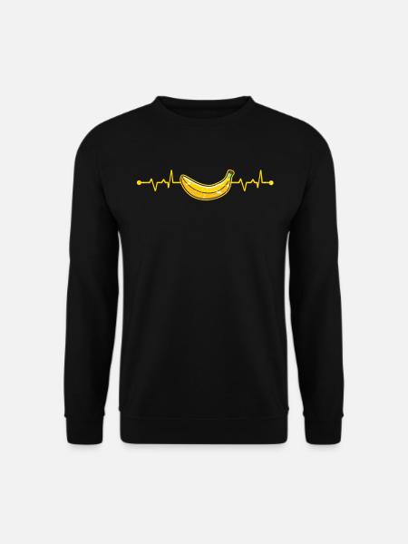 Herzschlag Banane Frucht Trend Frequenz - Unisex Pullover - Schwarz