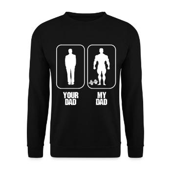 Meilleur fête des pères Meilleur gymnase de musculation papa - Sweat-shirt Unisexe - noir - Devant - Alina (178cm) & Michal (187cm)