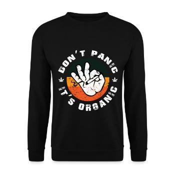 Cannabis Gras Kiffer Retro Geschenk - Unisex Pullover - Schwarz - Vorne - Alina (178cm) & Michal (187cm)