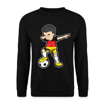 Football Football Allemagne Fan - Sweat-shirt Unisexe - noir - Devant - Alina (178cm) & Michal (187cm)