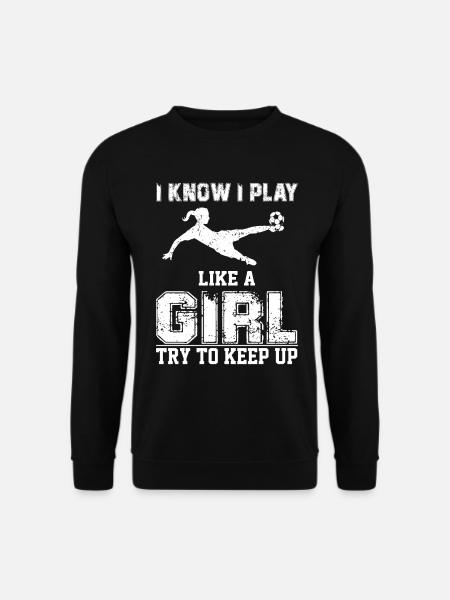 Frauenfußball Fussball Soccer Girl Mädchen Ball - Unisex Pullover - Schwarz