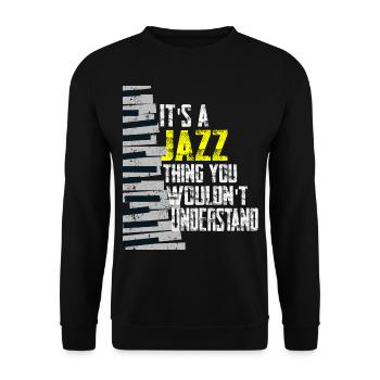 Piano Jazz Music Instrument - Unisex Sweatshirt - black - Front - Alina (178cm) & Michal (187cm)