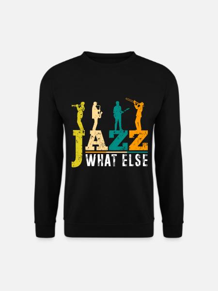 Saxophon Jazz Musik Blues Gitarre - Unisex Pullover - Schwarz