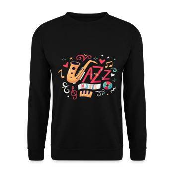 Jazz Music Saxophone Saxophone Instrument - Unisex Sweatshirt - black - Front - Alina (178cm) & Michal (187cm)