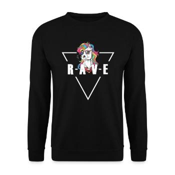 T-shirt Raver Unicorn Techno Party - Sweat-shirt Unisexe - noir - Devant - Alina (178cm) & Michal (187cm)