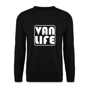 VAN LIFE camper t-shirt - Unisex Sweatshirt - black - Front - Alina (178cm) & Michal (187cm)