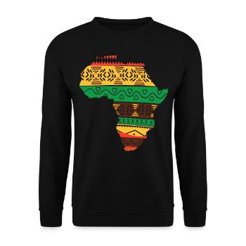 Afrique Carte continent Reggae Rouge Jaune Vert Rasta - Sweat-shirt Unisexe - noir - Devant - Alina (178cm) & Michal (187cm)