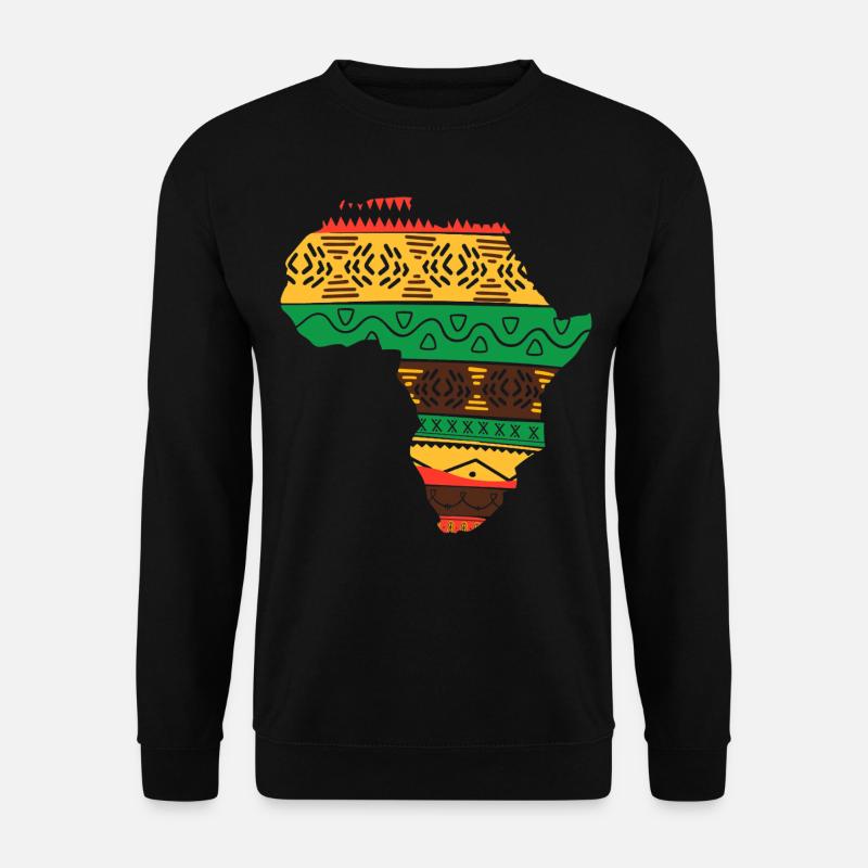 Afrique Carte continent Reggae Rouge Jaune Vert Rasta - Sweat-shirt Unisexe - noir