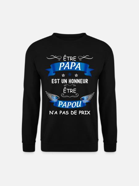 Papa d'amour papou d'amour - Sweat-shirt Unisexe - noir