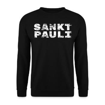st paulianer st pauli design - Unisex Pullover - Schwarz - Vorne - Alina (178cm) & Michal (187cm)