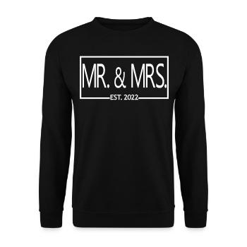 Mr. & Mrs. Est. 2022 - Men & Women Wedding Gift - Unisex Sweatshirt - black - Front - Alina (178cm) & Michal (187cm)
