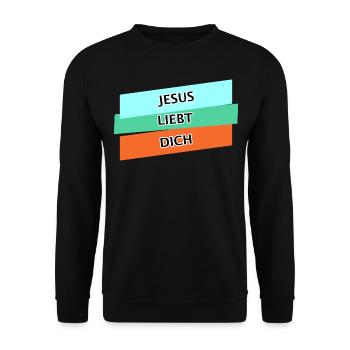 Jesus Christus von Nazareth Glaube Bibel Jesus - Unisex Pullover - Schwarz - Vorne - Alina (178cm) & Michal (187cm)