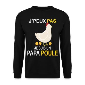 Papa Poule le Meilleur de Tous - Sweat-shirt Unisexe - noir - Devant - Alina (178cm) & Michal (187cm)