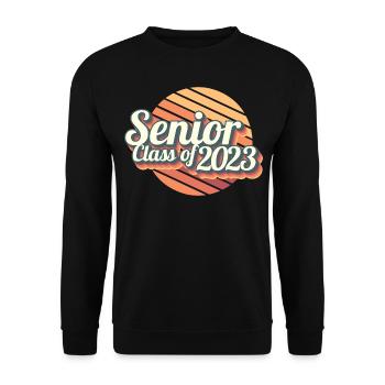 Senior Class Of 2023 Retro Graduation Party Geschenk - Unisex Pullover - Schwarz - Vorne - Alina (178cm) & Michal (187cm)