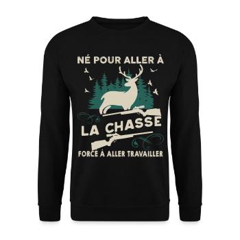 Aller à la chasse au sanglier Cadeau Homme - Sweat-shirt Unisexe - noir - Devant - Alina (178cm) & Michal (187cm)