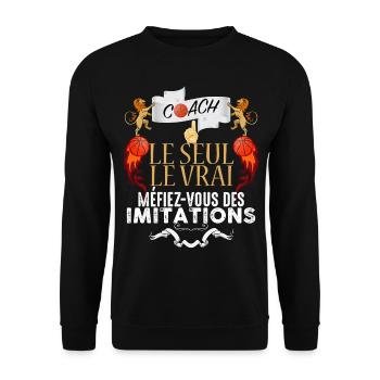 Coach le Seul Le Vrai Cadeau Basket Basketteur - Sweat-shirt Unisexe - noir - Devant - Alina (178cm) & Michal (187cm)