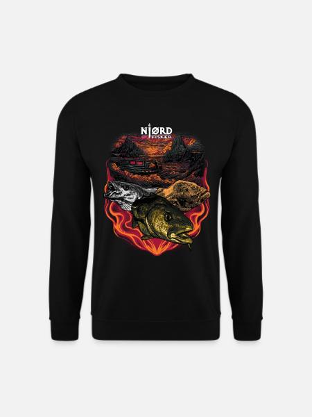Norway Fishing - Njørd Fisker - Unisex Pullover - Schwarz