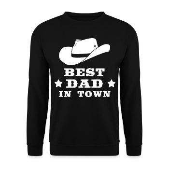 Best dad in town - Unisex Sweatshirt - black - Front - Alina (178cm) & Michal (187cm)