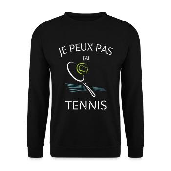 I CAN'T I HAVE TENNIS - Unisex Sweatshirt - black - Front - Alina (178cm) & Michal (187cm)
