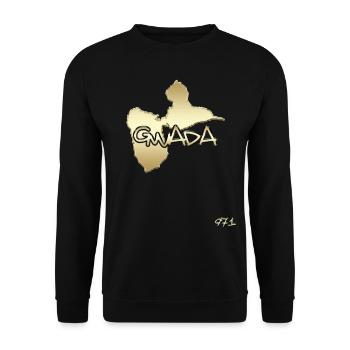 Gwada Ile De la Guadeloupe 971 - Sweat-shirt Unisexe - noir - Devant - Alina (178cm) & Michal (187cm)