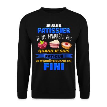 Je suis patissier Et J'Aime ça Cadeau Homme - Sweat-shirt Unisexe - noir - Devant - Alina (178cm) & Michal (187cm)