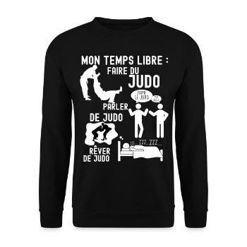 Judo temps libre Cadeau Homme Sport Arts Martiaux - Sweat-shirt Unisexe - noir - Devant - Alina (178cm) & Michal (187cm)