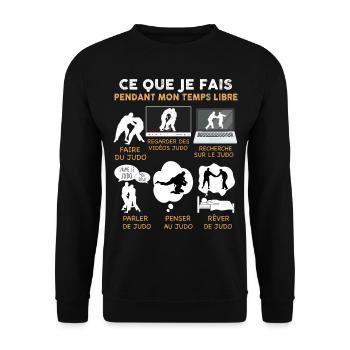 Judo Cadeau Sport Temps Libre Et Arts Martiaux - Sweat-shirt Unisexe - noir - Devant - Alina (178cm) & Michal (187cm)