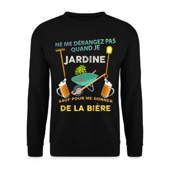 Jardin Biere Cadeau Apéro Jardinier Pour Homme - Sweat-shirt Unisexe - noir - Devant - Alina (178cm) & Michal (187cm)
