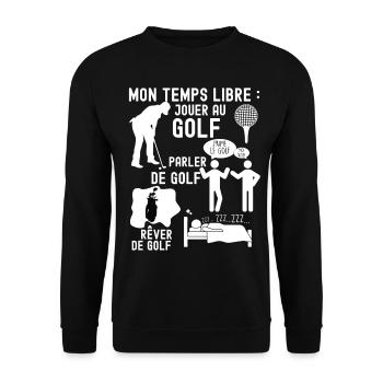 Golf Cadeau Homme Golfeur Temps Libre - Sweat-shirt Unisexe - noir - Devant - Alina (178cm) & Michal (187cm)