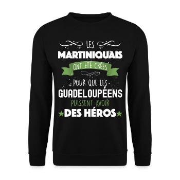 Martinique Hero Man Martinique Guadeloupe - Unisex Pullover - Schwarz - Vorne - Alina (178cm) & Michal (187cm)